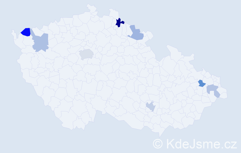Příjmení: 'Floreková', počet výskytů 12 v celé ČR