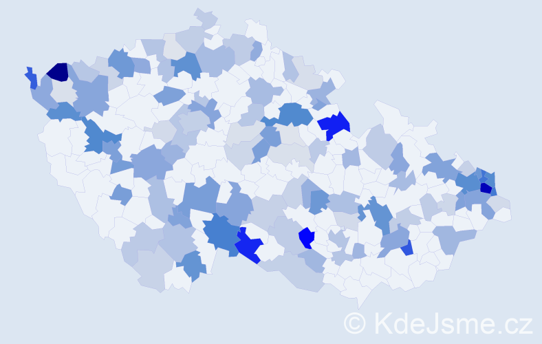 Příjmení: 'Németh', počet výskytů 324 v celé ČR