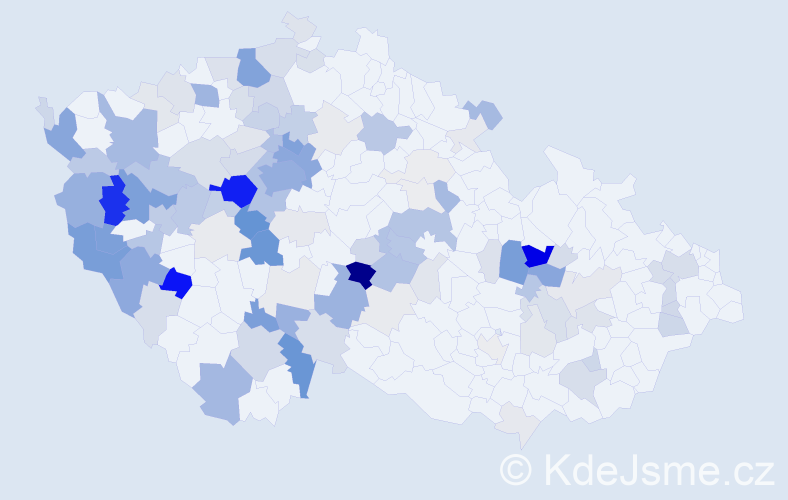 Příjmení: 'Krbec', počet výskytů 448 v celé ČR