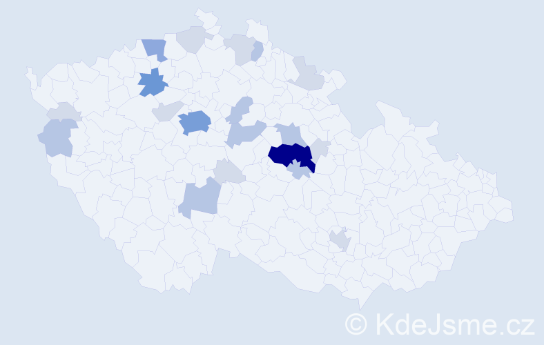 Příjmení: 'Bezdička', počet výskytů 53 v celé ČR