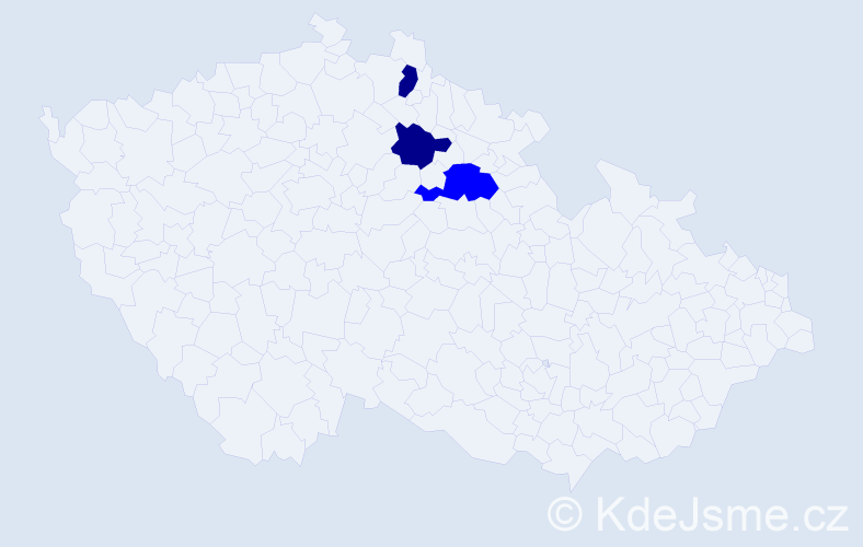 Příjmení: 'Harvilková', počet výskytů 5 v celé ČR