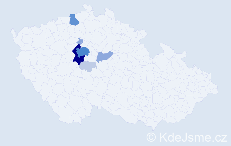 Příjmení: 'Holešta', počet výskytů 24 v celé ČR