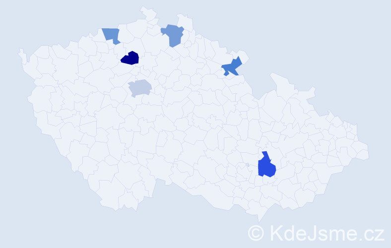 Příjmení: 'Gieci', počet výskytů 7 v celé ČR