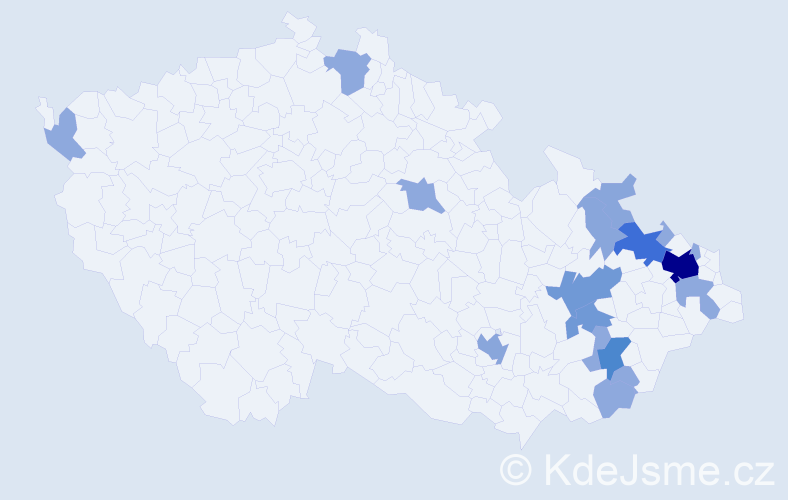 Příjmení: 'Sitko', počet výskytů 40 v celé ČR