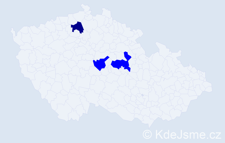 Příjmení: 'Peser', počet výskytů 5 v celé ČR