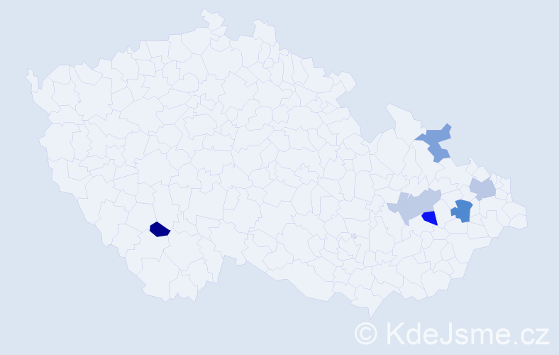 Příjmení: 'Kučavíková', počet výskytů 8 v celé ČR
