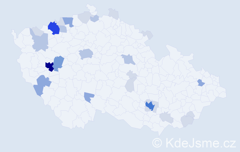 Příjmení: 'Tenk', počet výskytů 76 v celé ČR