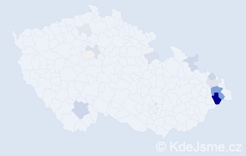 Příjmení: 'Bakota', počet výskytů 52 v celé ČR