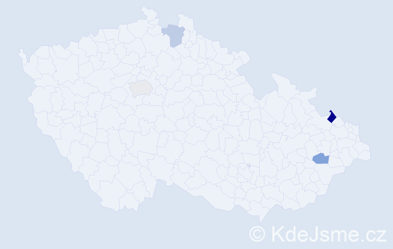Příjmení: 'Capeková', počet výskytů 5 v celé ČR