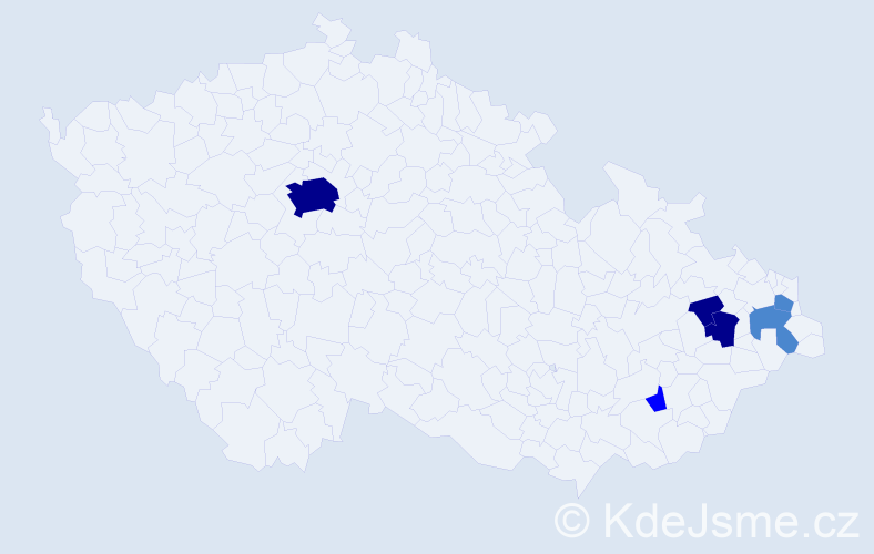 Příjmení: 'Repta', počet výskytů 13 v celé ČR