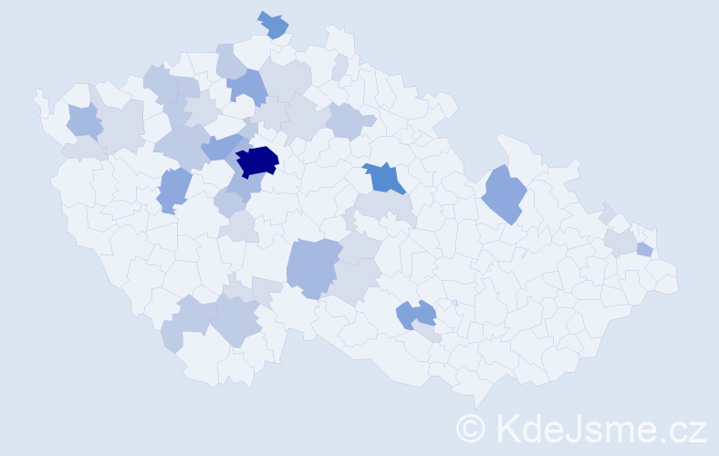 Příjmení: 'Gruntorád', počet výskytů 116 v celé ČR