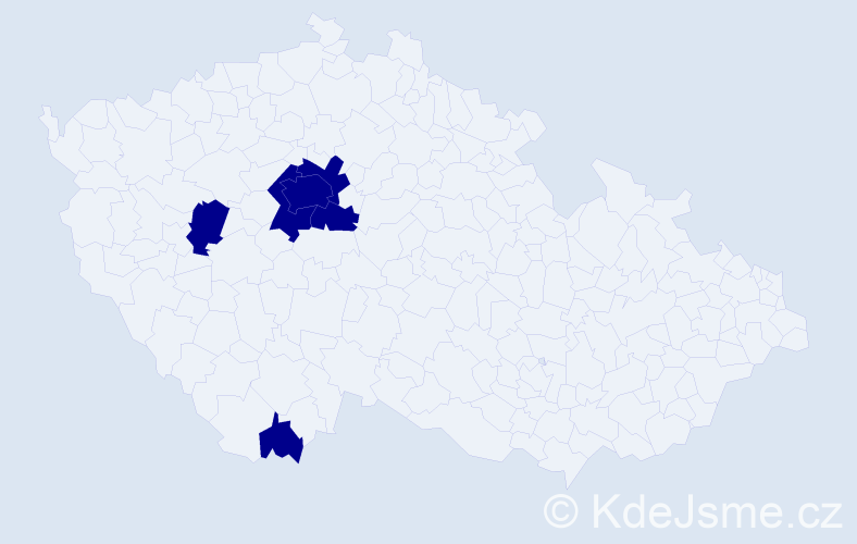 Příjmení: 'Sveryda', počet výskytů 6 v celé ČR