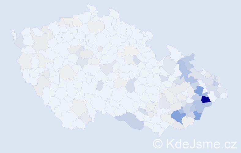 Příjmení: 'Fusek', počet výskytů 464 v celé ČR