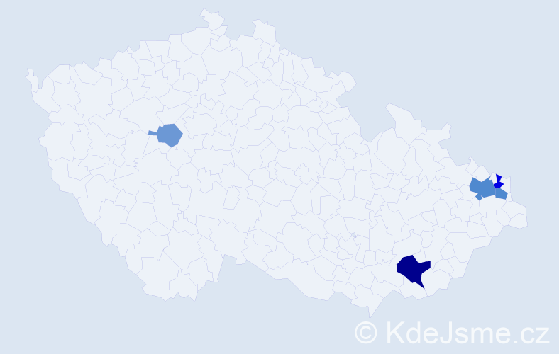 Příjmení: 'Miskovič', počet výskytů 14 v celé ČR