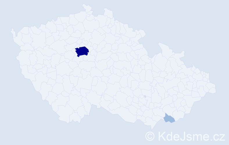 Příjmení: 'Kaindl', počet výskytů 5 v celé ČR