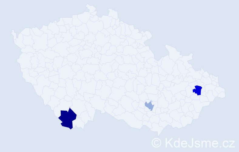 Příjmení: 'Whipple', počet výskytů 3 v celé ČR