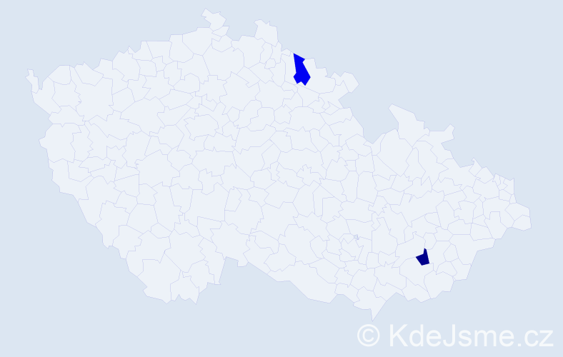 Příjmení: 'Chuťková', počet výskytů 5 v celé ČR