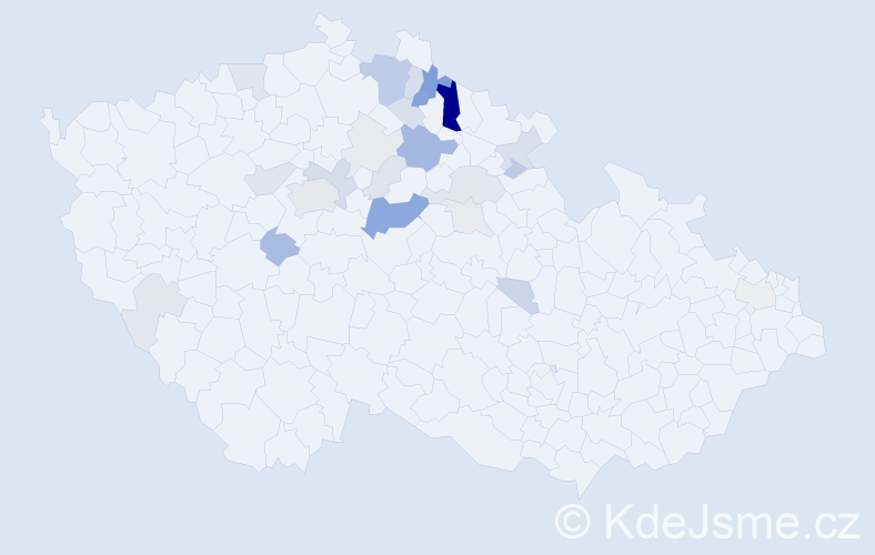 Příjmení: 'Tuláček', počet výskytů 77 v celé ČR