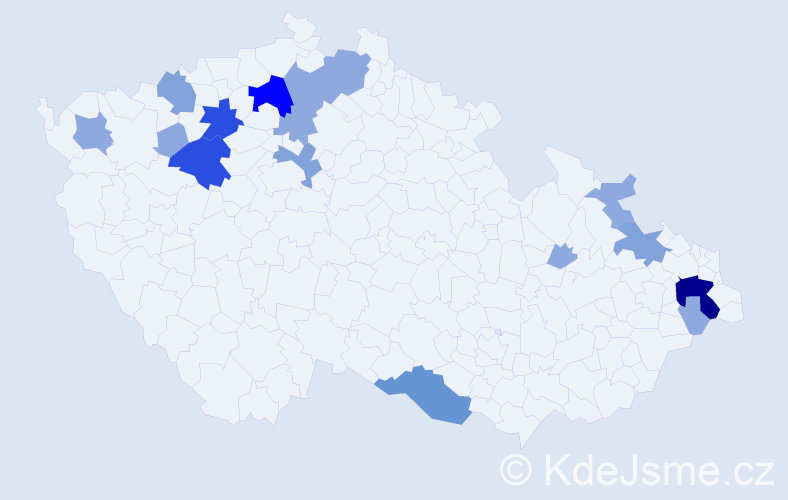 Příjmení: 'Čerňák', počet výskytů 41 v celé ČR