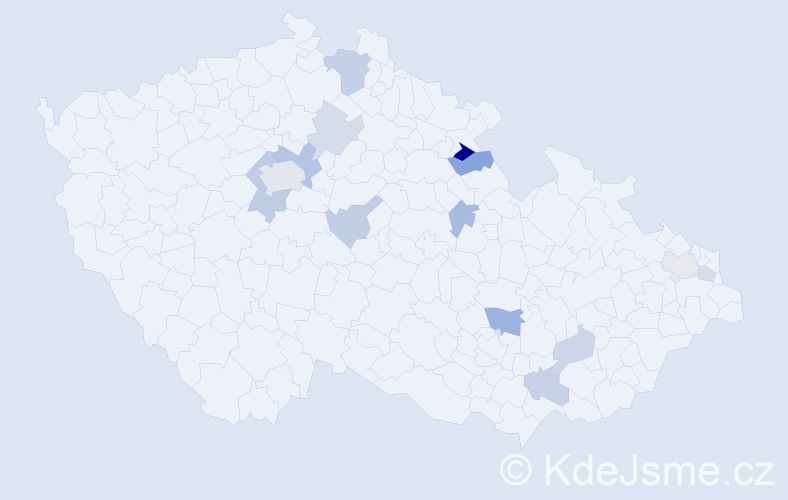 Příjmení: 'Thomson', počet výskytů 23 v celé ČR