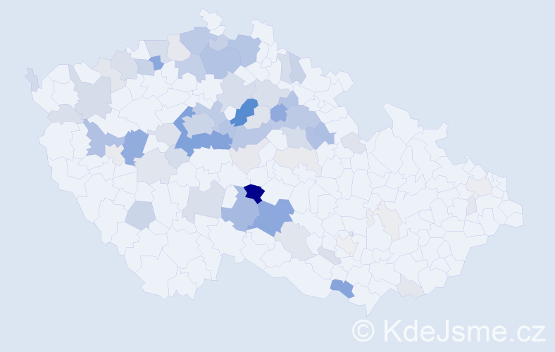 Příjmení: 'Hodač', počet výskytů 282 v celé ČR