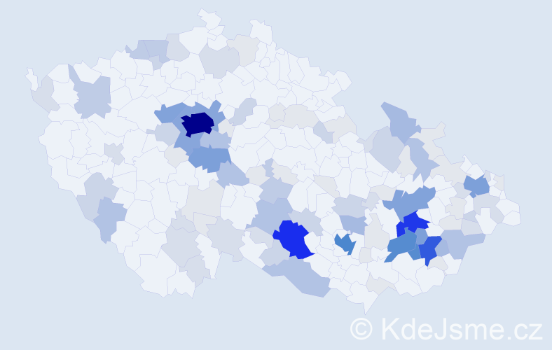 Příjmení: 'Bartíková', počet výskytů 397 v celé ČR
