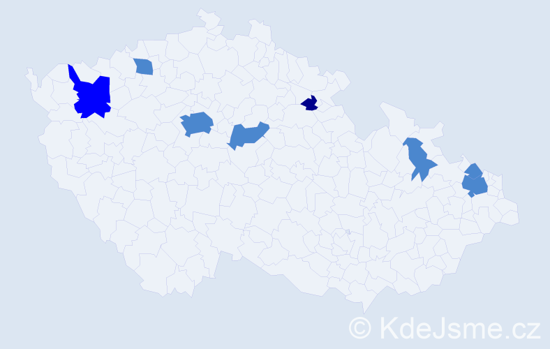 Příjmení: 'Suváková', počet výskytů 11 v celé ČR