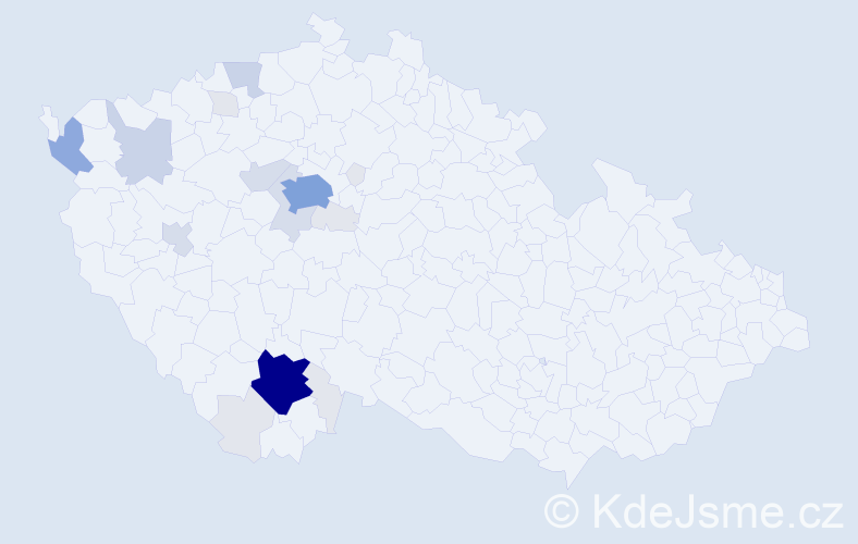 Příjmení: 'Kadoun', počet výskytů 72 v celé ČR