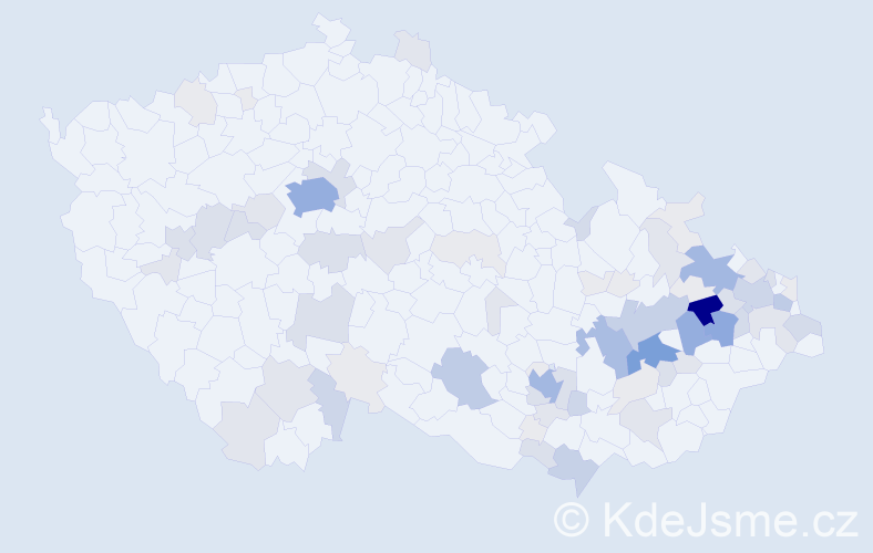 Příjmení: 'Mik', počet výskytů 286 v celé ČR