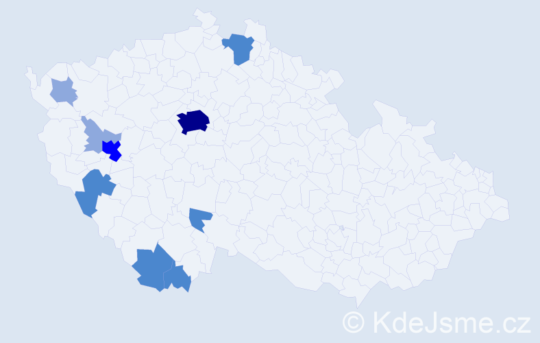 Příjmení: 'Helm', počet výskytů 21 v celé ČR