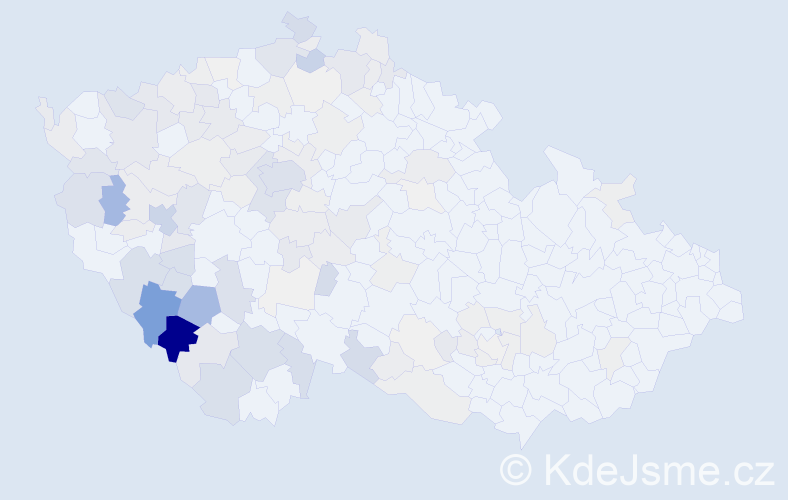 Příjmení: 'Voldřichová', počet výskytů 483 v celé ČR