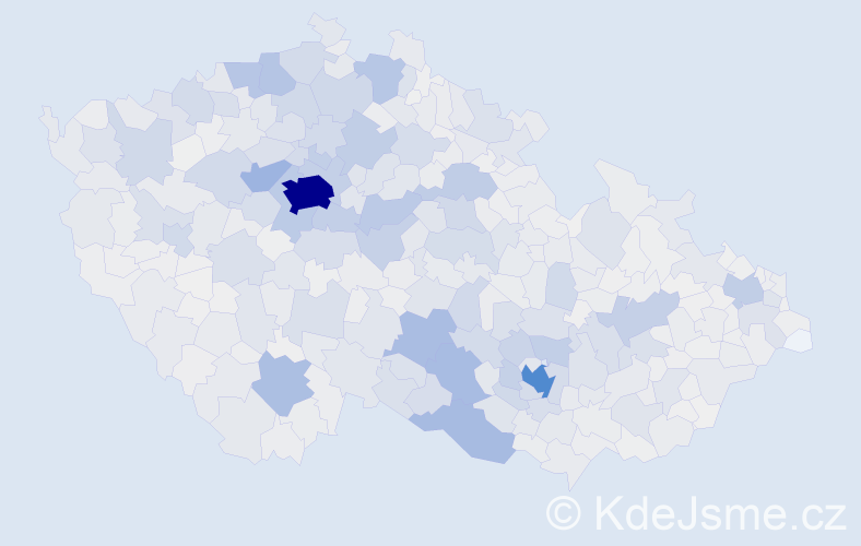Příjmení: 'Pokorný', počet výskytů 10783 v celé ČR