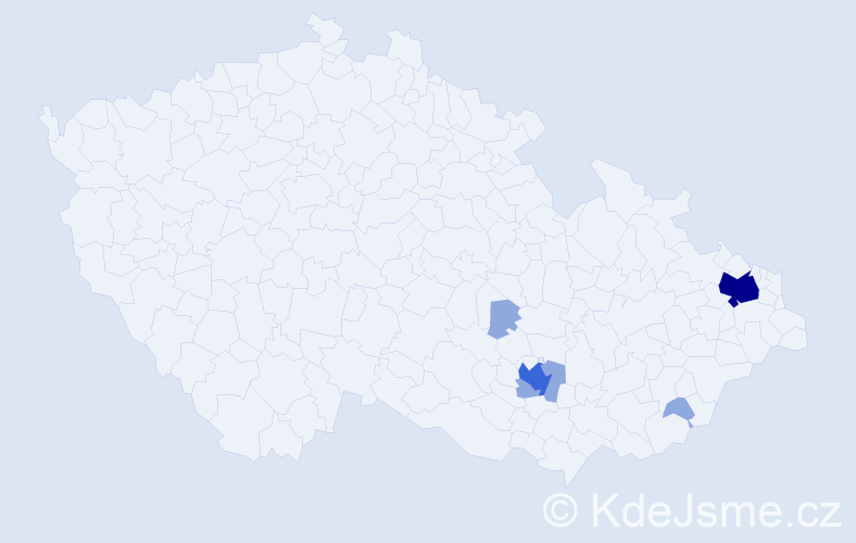 Příjmení: 'Palatická', počet výskytů 14 v celé ČR