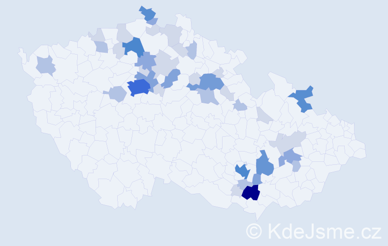 Příjmení: 'Relichová', počet výskytů 118 v celé ČR