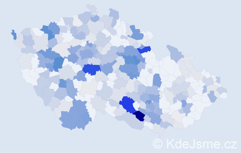 Příjmení: 'Potůčková', počet výskytů 885 v celé ČR