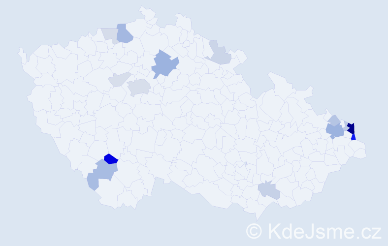 Příjmení: 'Rac', počet výskytů 47 v celé ČR