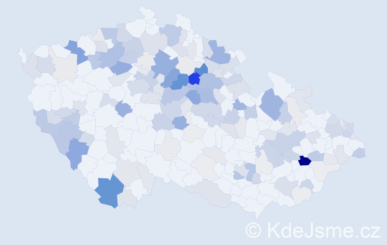 Příjmení: 'Kulich', počet výskytů 632 v celé ČR