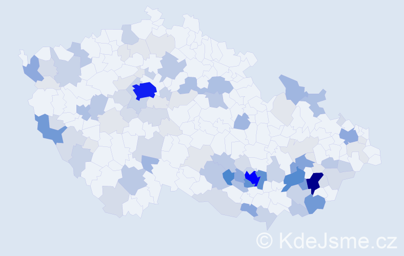 Příjmení: 'Krčma', počet výskytů 373 v celé ČR