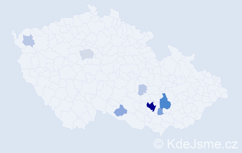 Příjmení: 'Kolejka', počet výskytů 40 v celé ČR