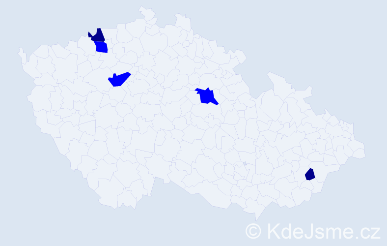Příjmení: 'Rašev', počet výskytů 7 v celé ČR
