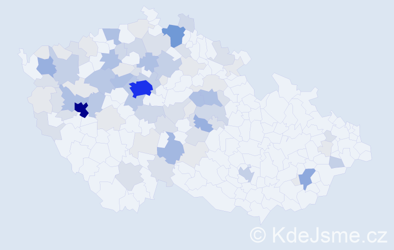 Příjmení: 'Šteklová', počet výskytů 266 v celé ČR