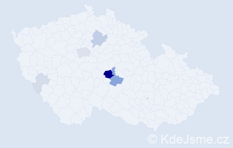 Příjmení: 'Kotanová', počet výskytů 25 v celé ČR
