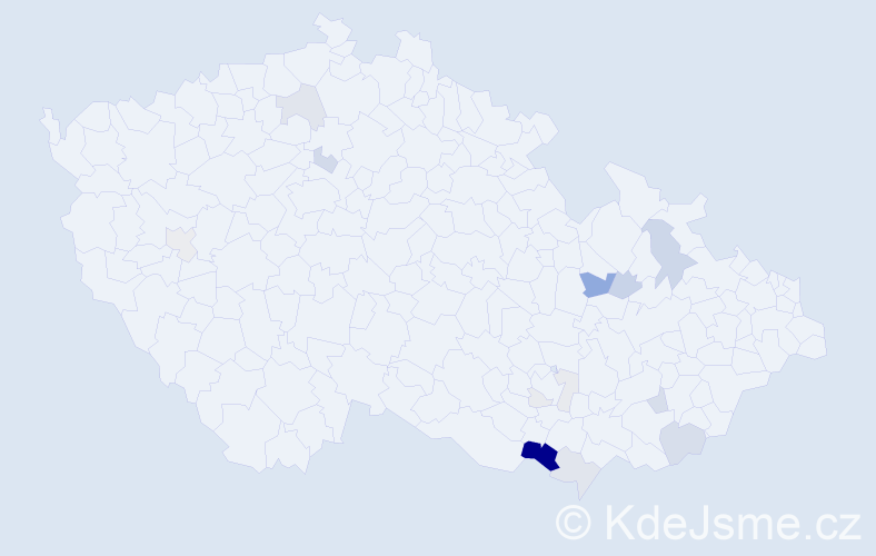 Příjmení: 'Štyksová', počet výskytů 44 v celé ČR