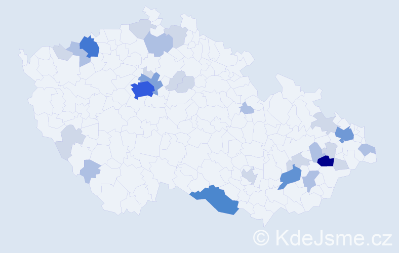 Příjmení: 'Pořická', počet výskytů 80 v celé ČR