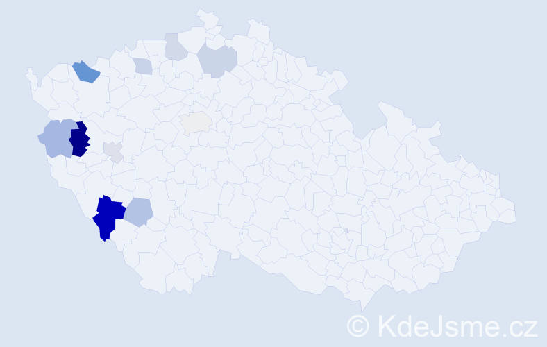 Příjmení: 'Černega', počet výskytů 16 v celé ČR