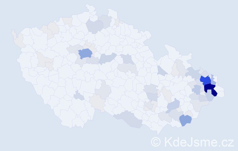 Příjmení: 'Mojžíšková', počet výskytů 278 v celé ČR
