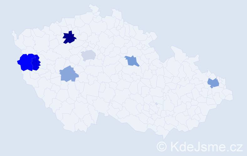 Příjmení: 'Behul', počet výskytů 16 v celé ČR