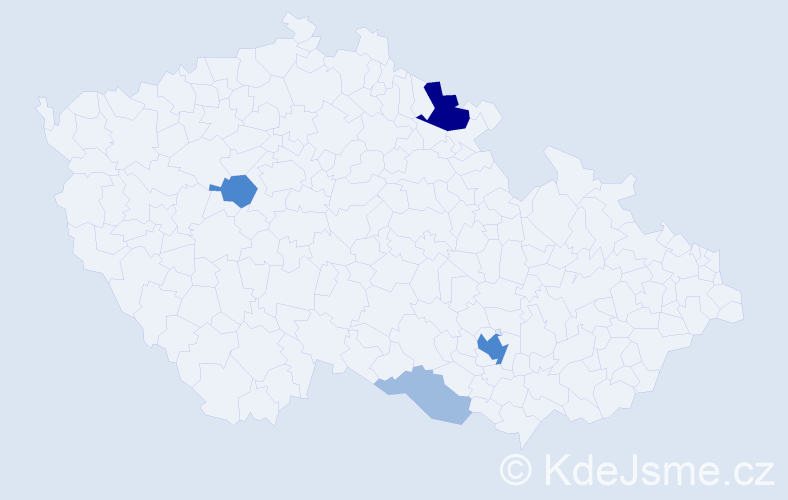 Příjmení: 'Sakačová', počet výskytů 9 v celé ČR
