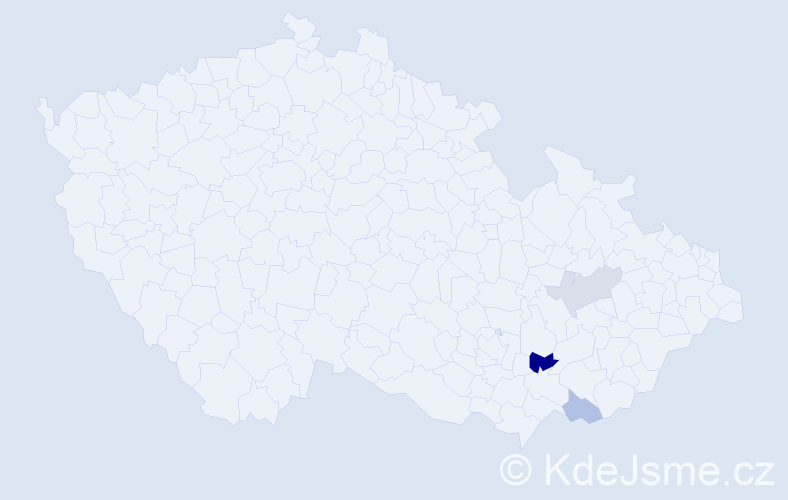 Příjmení: 'Tirayová', počet výskytů 5 v celé ČR