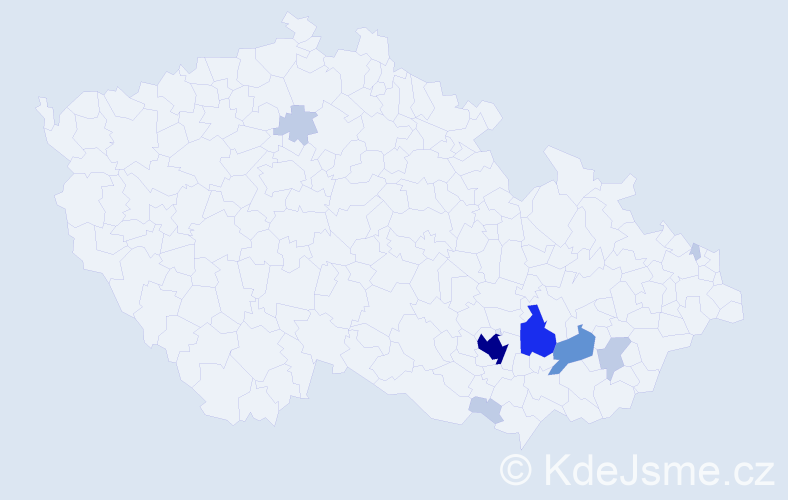 Příjmení: 'Shromáždil', počet výskytů 25 v celé ČR